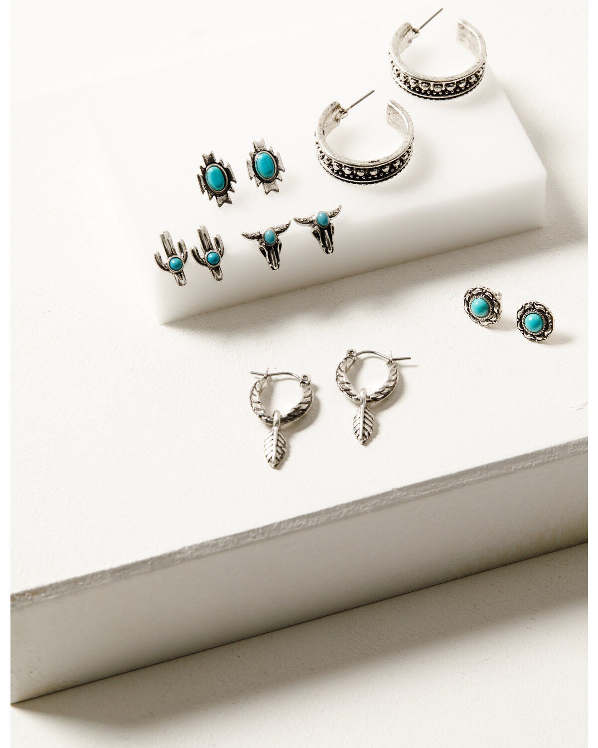 Shyanne Women's Dakota Longhorn 6-Piece Earrings Set, Silver, hi-res