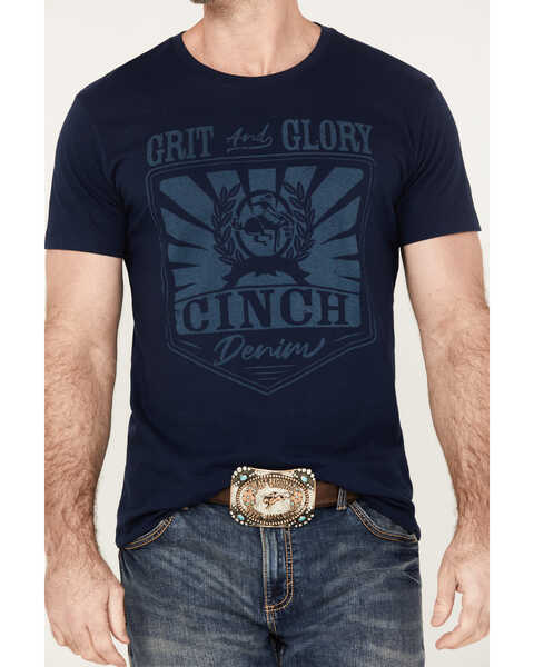 Cinch Men's Grit And Glory Short Sleeve Graphic T-Shirt, Navy, hi-res