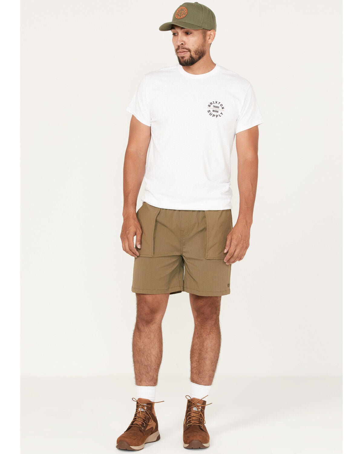 Brixton Men's Jupiter Service X Military Shorts, Olive, hi-res