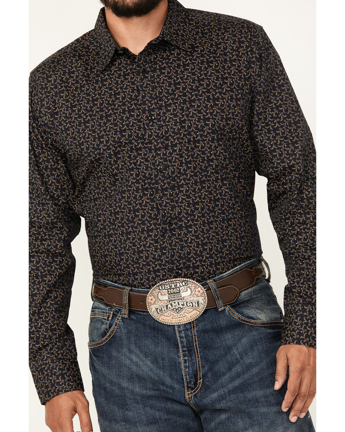Image #3 - Gibson Trading Co Men's Ditsy Floral Print Long Sleeve Button-Down Western Shirt, Navy, hi-res