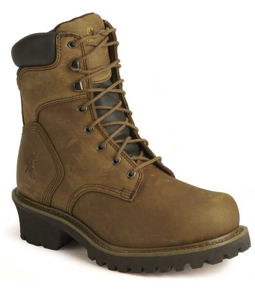 Image #1 - Chippewa Men's IQ Insulated 8" Lace-Up Logger Boots - Steel Toe, Bark, hi-res
