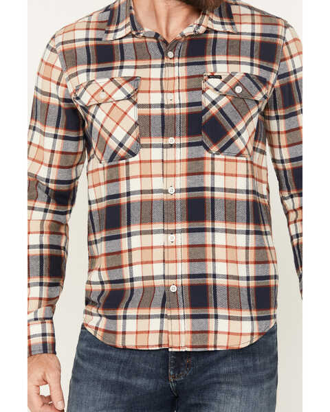 Image #3 - Brixton Men's Bowery Plaid Print Long Sleeve Button-Down Flannel Shirt, Navy, hi-res
