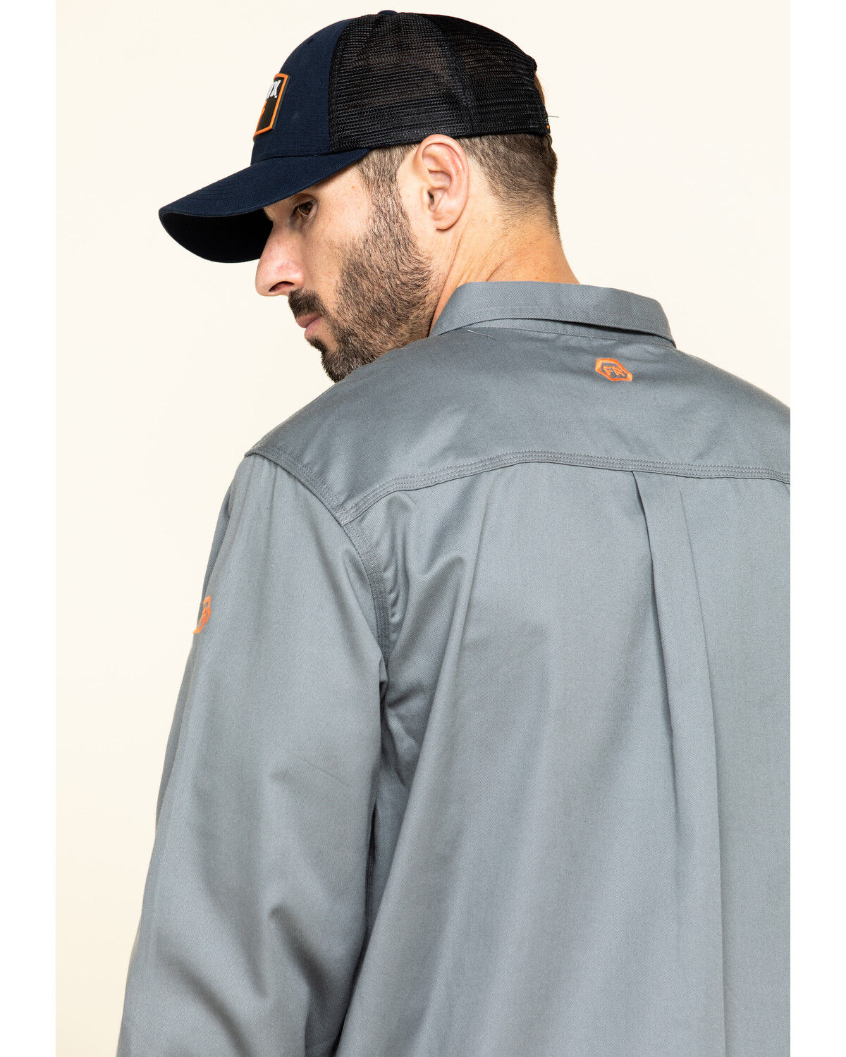 Image #5 - Hawx Men's FR Long Sleeve Woven Work Shirt - Tall, Silver, hi-res