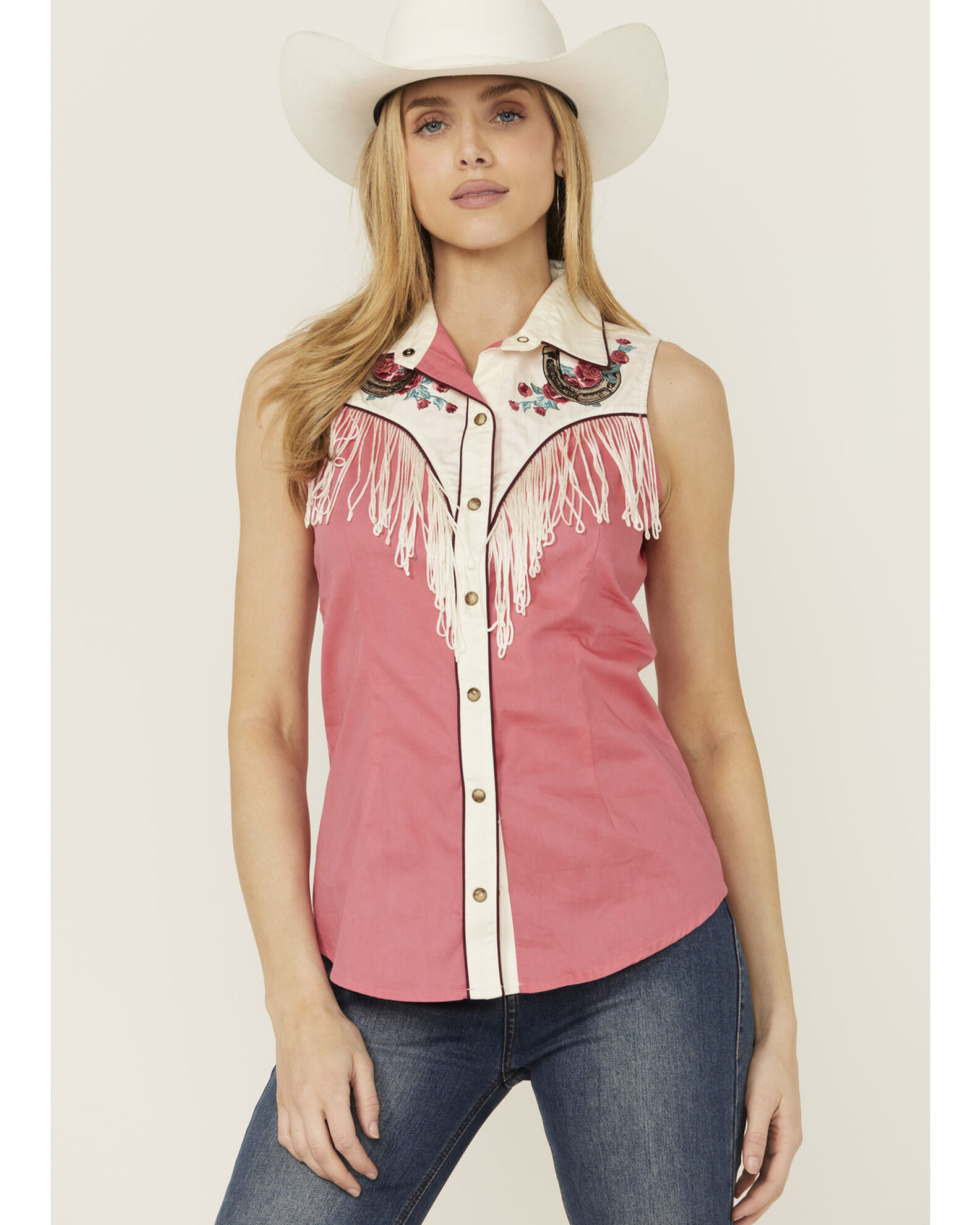 Womens western shirt with fringe cheap