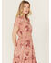 Image #2 - Wild Moss Women's Lace Trim Midi Dress, Pink, hi-res