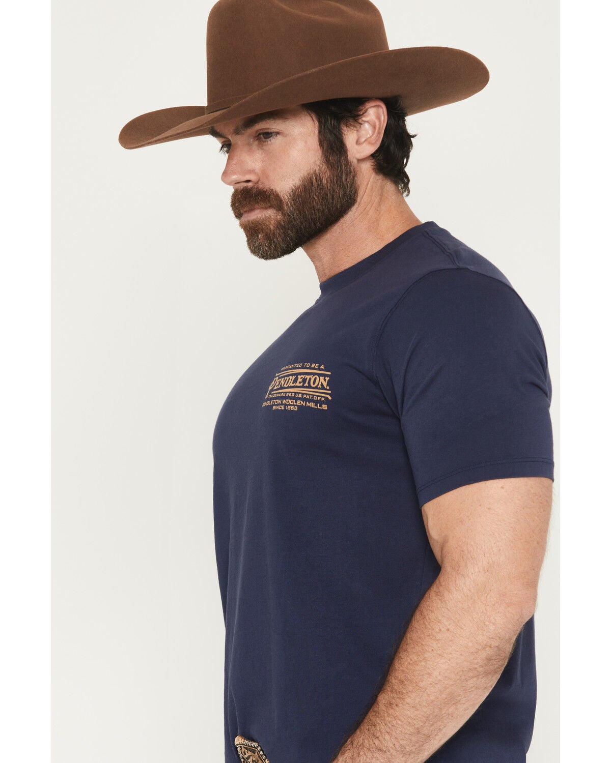 Image #3 - Pendleton Men's Vintage Logo Heavyweight Short Sleeve Graphic T-Shirt, Navy, hi-res