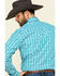 Image #5 - Stetson Men's Cross Walk Ombre Plaid Long Sleeve Western Shirt , Turquoise, hi-res