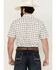Image #4 - Gibson Men's Hubert Medallion Print Short Sleeve Button-Down Western Shirt , White, hi-res