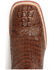 Ferrini Men's Caiman Croc Print Western Boots - Broad Square Toe, Rust, hi-res