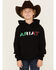 Image #1 - Ariat Boys' Mexico Flag Logo Hooded Sweatshirt, Black, hi-res