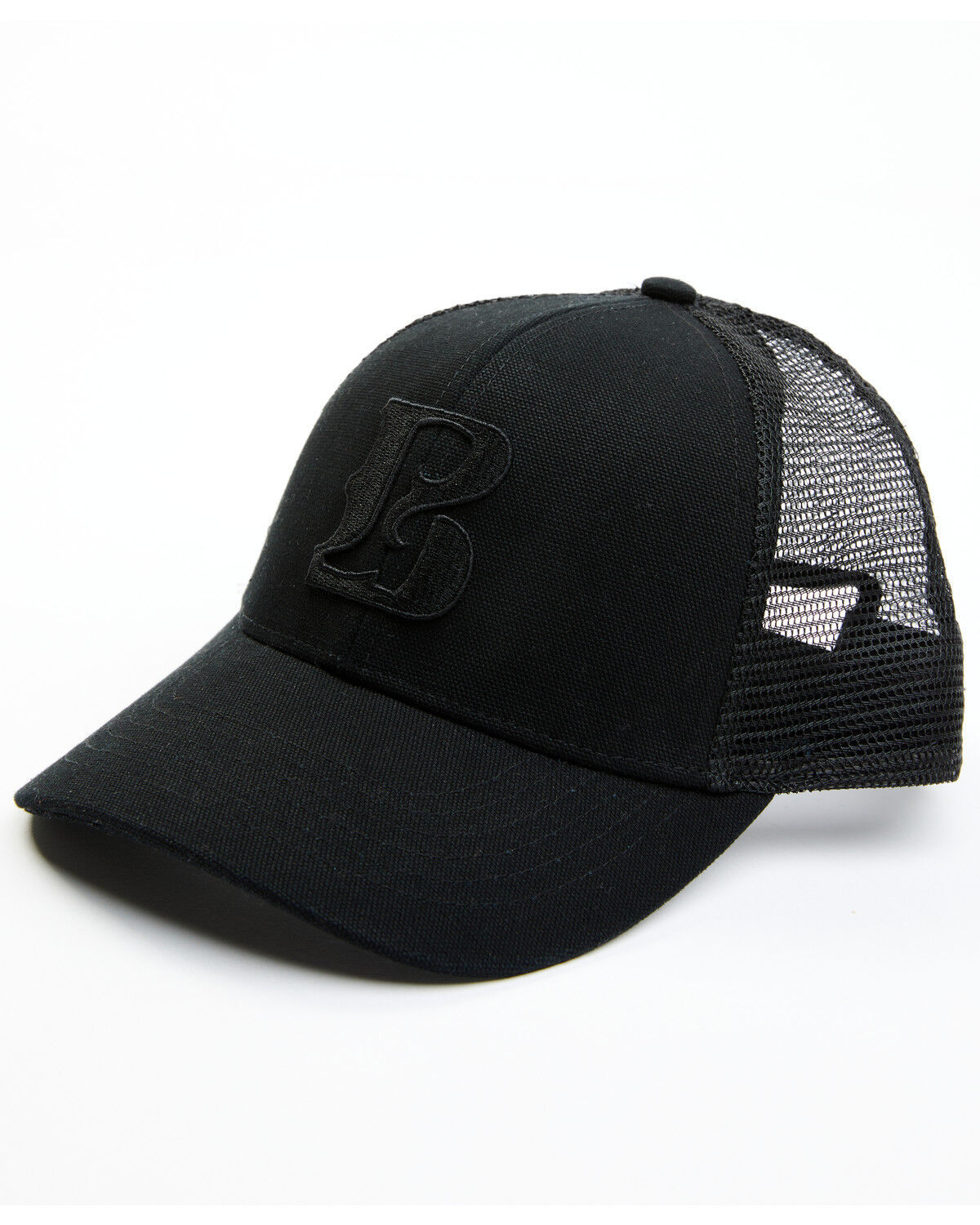 Image #1 - Boot Barn Embroidered Logo Ball Cap, Black, hi-res