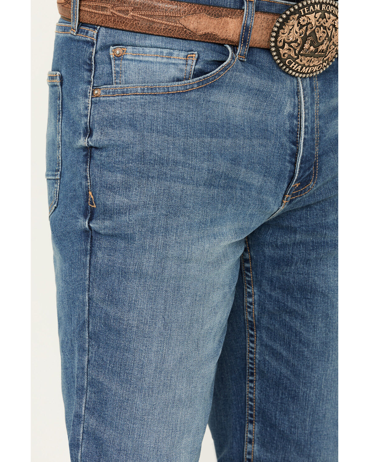 Image #2 - DEVIL-DOG Dungarees Men's Powells Light Wash Athletic Fit Performance Stretch Denim Jeans, Light Wash, hi-res