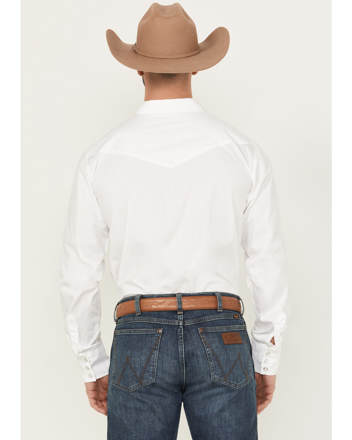 Image #4 - Gibson Men's Solid Long Sleeve Snap Western Shirt - Tall, White, hi-res