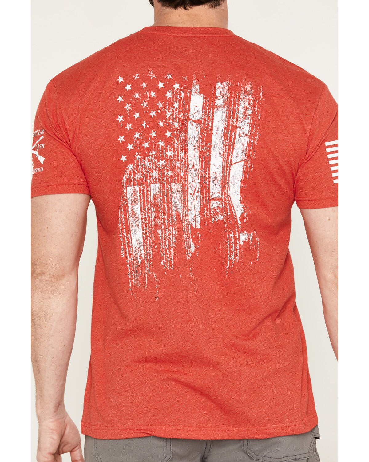 Image #3 - Grunt Style Men's 1776 Flag Short Sleeve Graphic T-Shirt, Red, hi-res