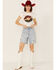 Image #1 - Show Me Your Mumu Women's Brentwood Distressed Denim Jean Shorts, Blue, hi-res