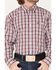Image #3 - Wrangler Men's Plaid Print Long Sleeve Button Down Western Shirt, Burgundy, hi-res