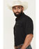 Image #2 - Cinch Men's Solid Short Sleeve Button-Down Performance Western Shirt, Black, hi-res