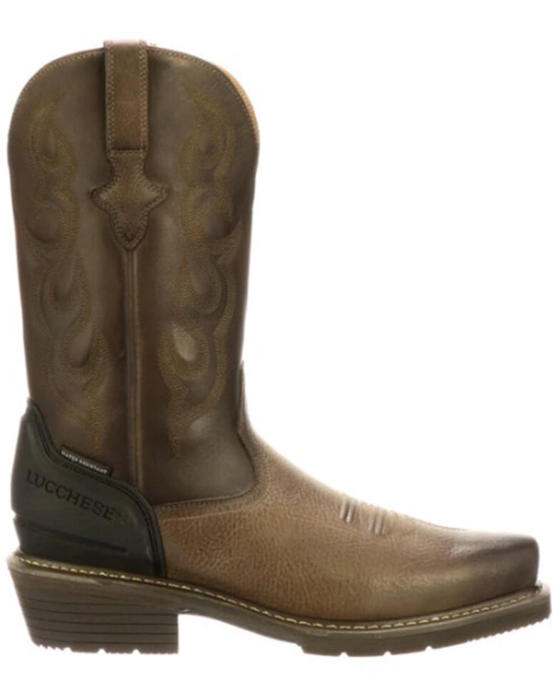 Lucchese Men's Waterproof Welted Western Work Boots - Steel Toe, Brown, hi-res