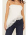 Image #3 - Originality Women's Eyelet Asymmetrical Strapless Top, White, hi-res