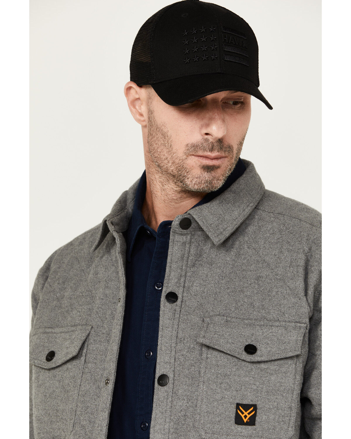 Image #2 - Hawx Men's Quilted Flannel Shirt Jacket, Charcoal, hi-res