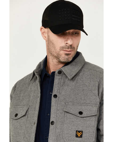 Image #2 - Hawx Men's Quilted Flannel Shirt Jacket , Charcoal, hi-res