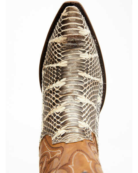 Image #6 - Dan Post Men's 12" Exotic Python Western Boots - Snip Toe , Brown, hi-res