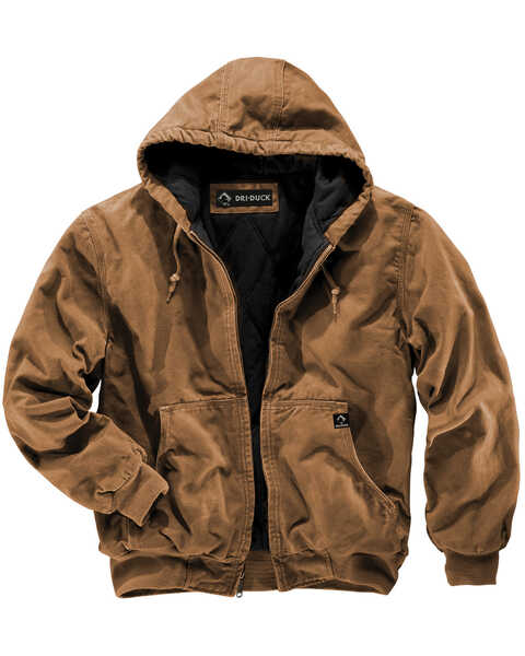 Image #1 - Dri Duck Men's Cheyenne Hooded Work Jacket - Big Sizes (3XL - 4XL), Tan, hi-res
