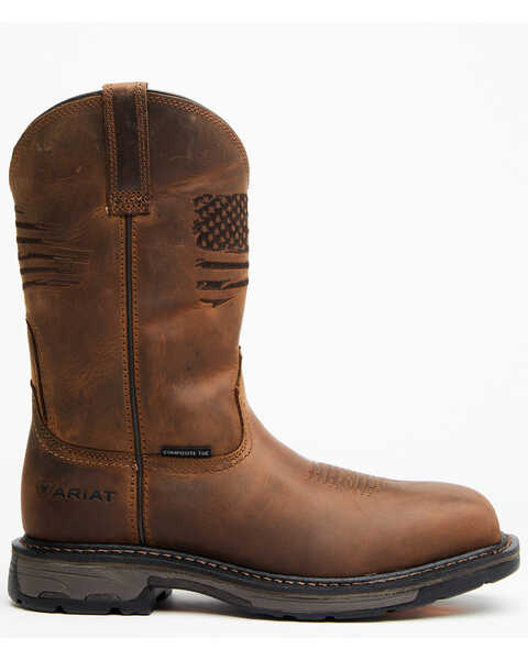 Image #2 - Ariat Men's Liberty 11" WorkHog® Western Work Boots - Broad Square Toe, Distressed Brown, hi-res