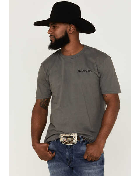 RANK 45® Men's Southwestern Rider Short Sleeve Graphic T-Shirt , Charcoal, hi-res