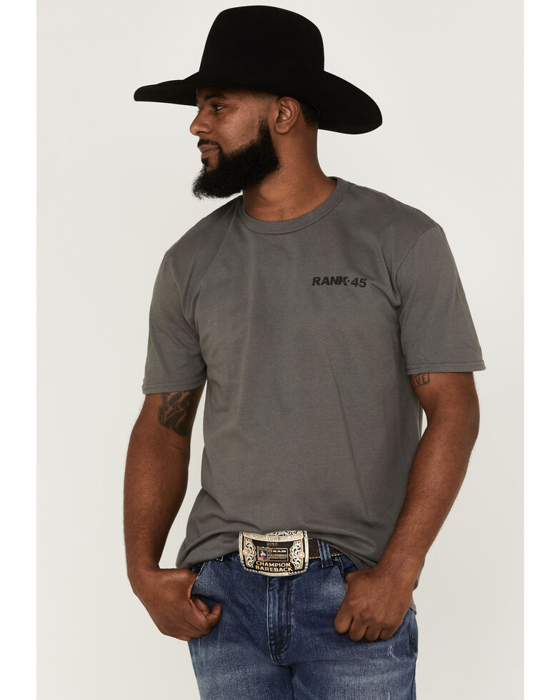 Rank 45 Men's Southwestern Rider Graphic T-Shirt , Charcoal, hi-res