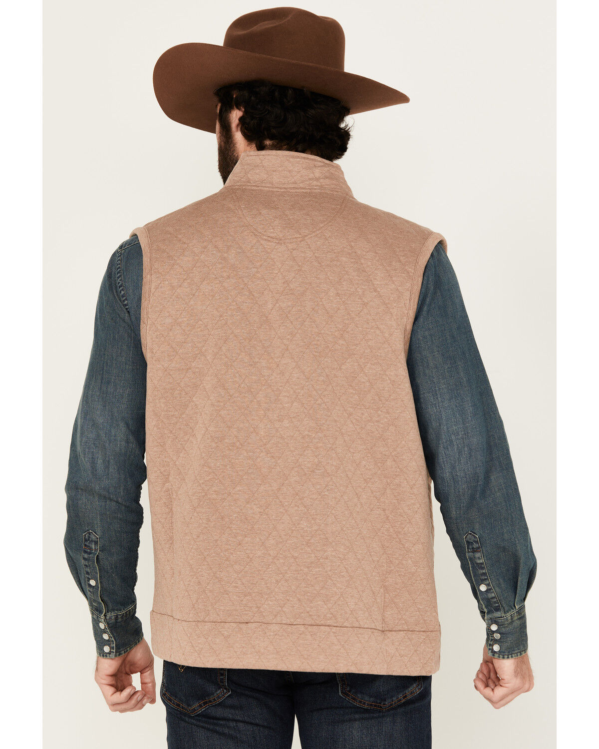 Image #4 - George Strait by Wrangler Men's Knit Vest, Taupe, hi-res