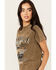 Image #2 - Youth in Revolt Women's Nashville Embellished Car Short Sleeve Graphic Tee, Green, hi-res