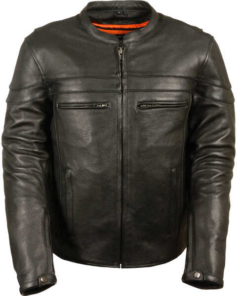Milwaukee Leather Men's Sporty Scooter Crossover Jacket, Black, hi-res