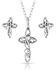 Montana Silversmiths Women's Hold Steady Faith Cross Jewelry Set, Silver, hi-res