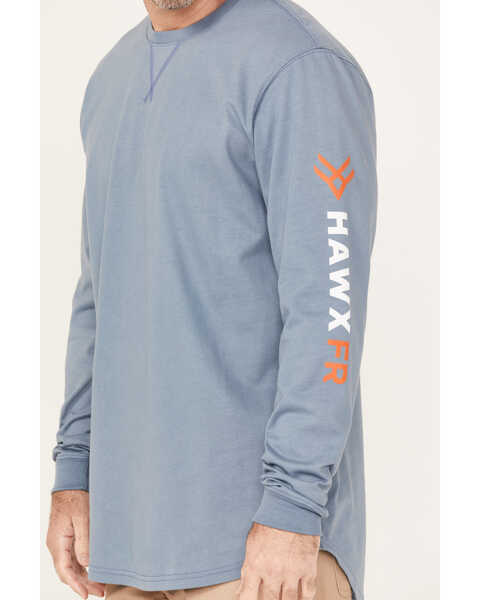 Image #3 - Hawx Men's FR Logo Long Sleeve Work T-Shirt , Blue, hi-res