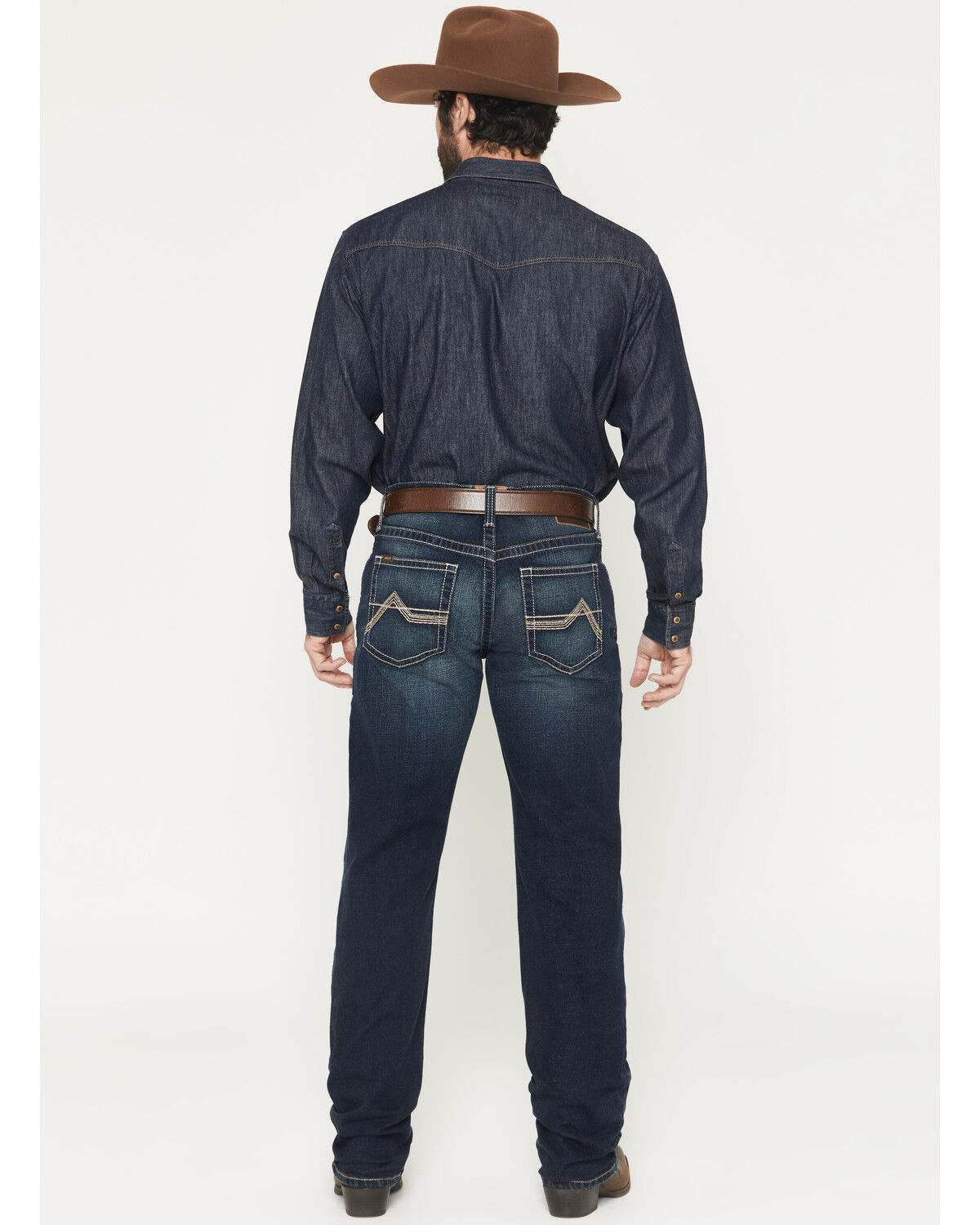 Image #3 - Ariat Men's Boot Barn Exclusive M4 Nightingale Dark Wash Relaxed Straight Rigid Denim Jeans - Big, Dark Wash, hi-res