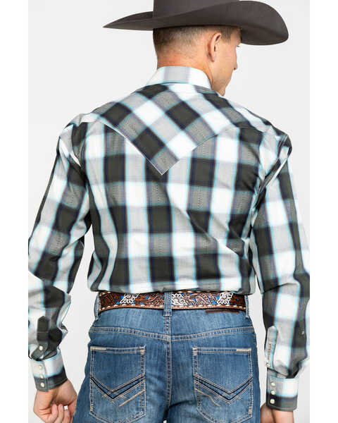 Image #2 - Stetson Men's Gray Large Plaid Long Sleeve Western Shirt , Grey, hi-res