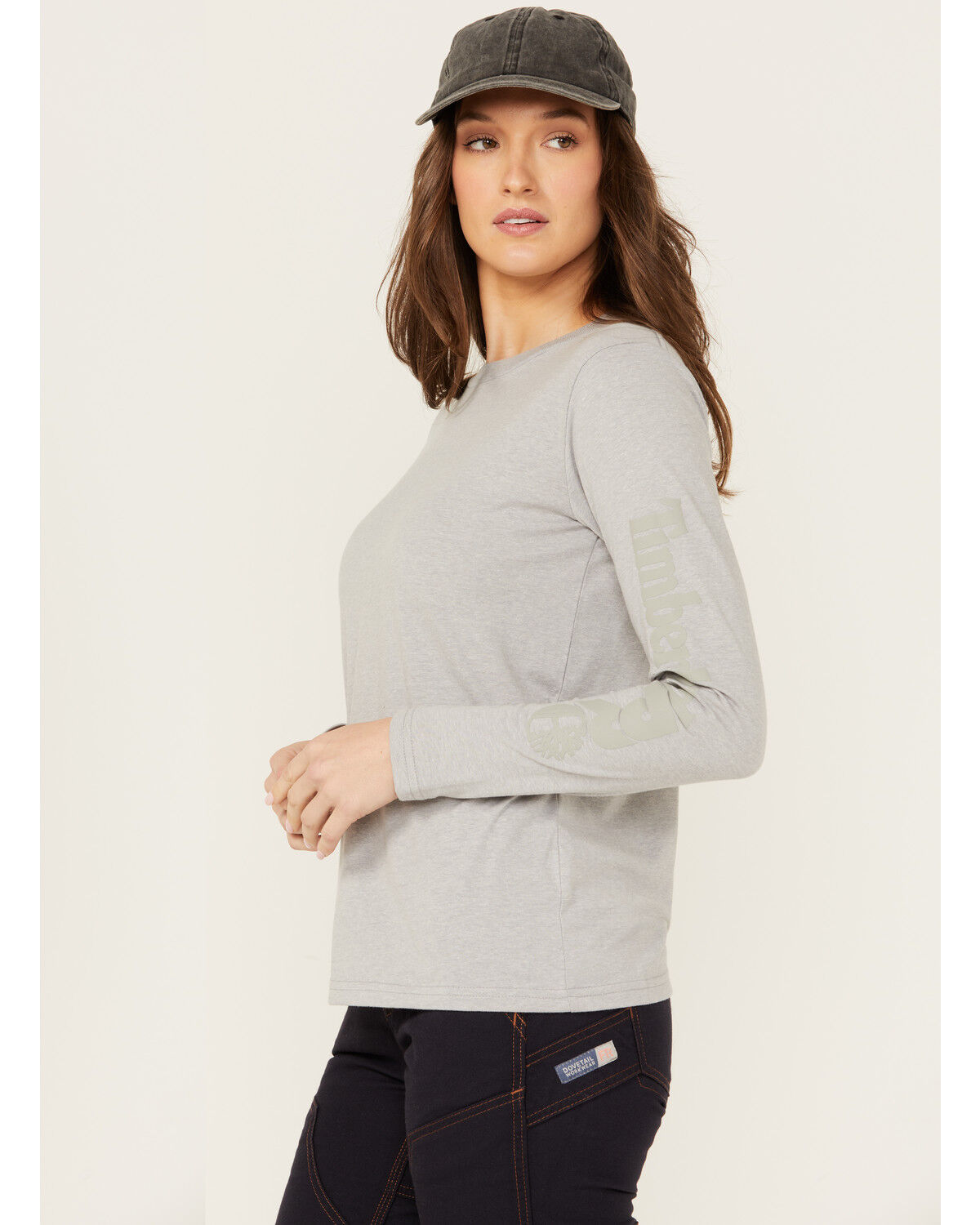 Image #2 - Timberland Women's Cotton Core Long Sleeve T-Shirt, Grey, hi-res