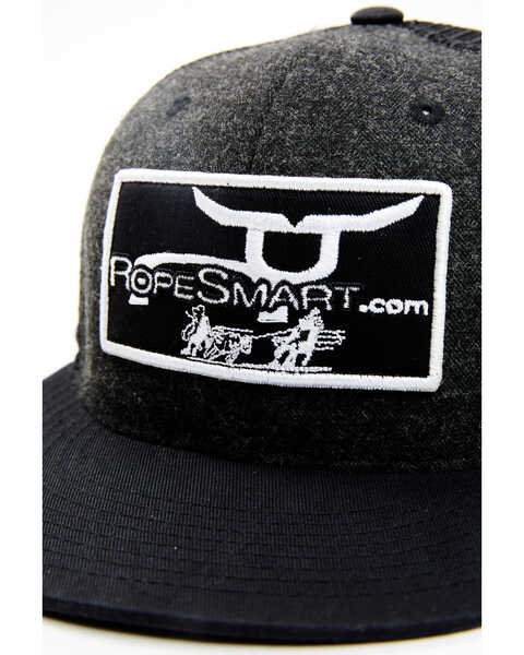 Image #2 - RopeSmart Men's Logo Patch Mesh-Back Trucker Cap, Black, hi-res