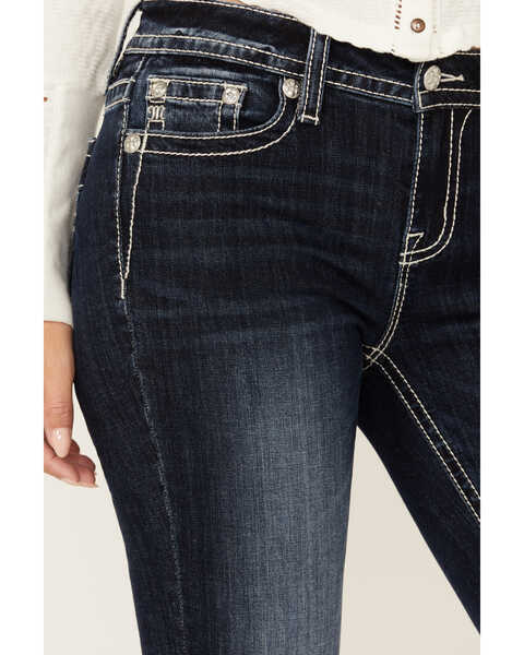 Image #4 - Miss Me Women's Dark Wash Mid Rise Stretch Bootcut Jeans , Dark Wash, hi-res