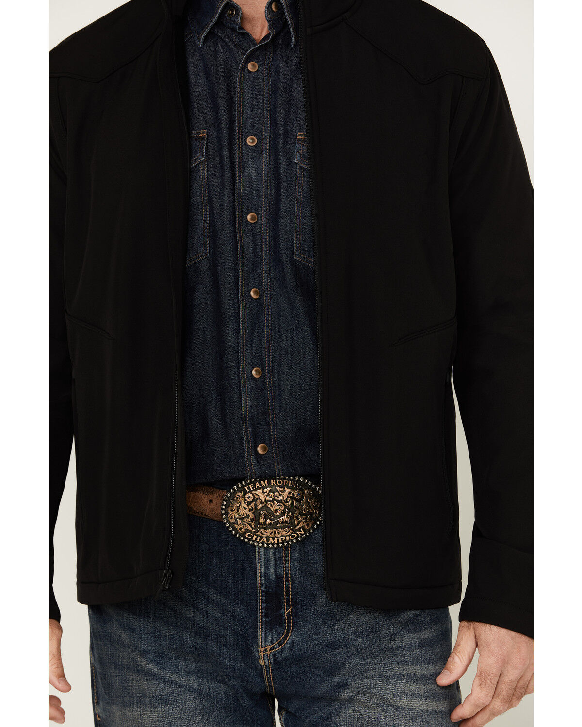 Image #4 - RANK 45® Men's Piped Softshell Jacket, Black, hi-res