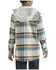 Image #3 - Carhartt Boys' Plaid Print Button-Down Hooded Shirt Jacket, Grey, hi-res