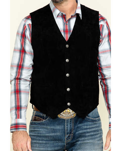 Image #4 - Cody James Men's Angus Suede Vest , Black, hi-res