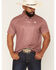 Image #1 - Rock & Roll Denim Men's Medallion Print Short Sleeve Button-Down Polo, Red, hi-res