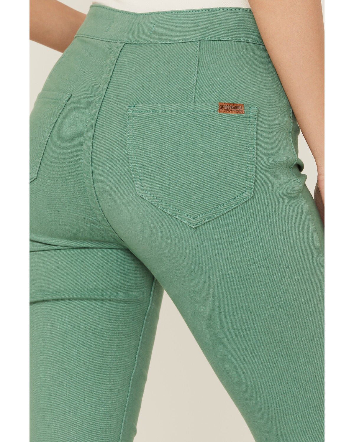 Rock & Roll Denim Women's Jade Green Bargain Bell Flare Jeans | Sheplers