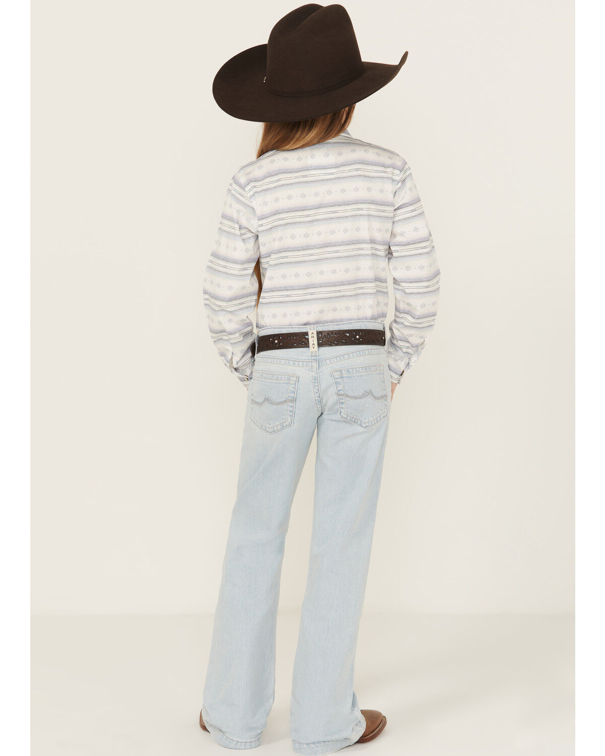 Image #3 - Ariat Girls' Light Wash Trouser Stretch Denim Jeans, Light Wash, hi-res