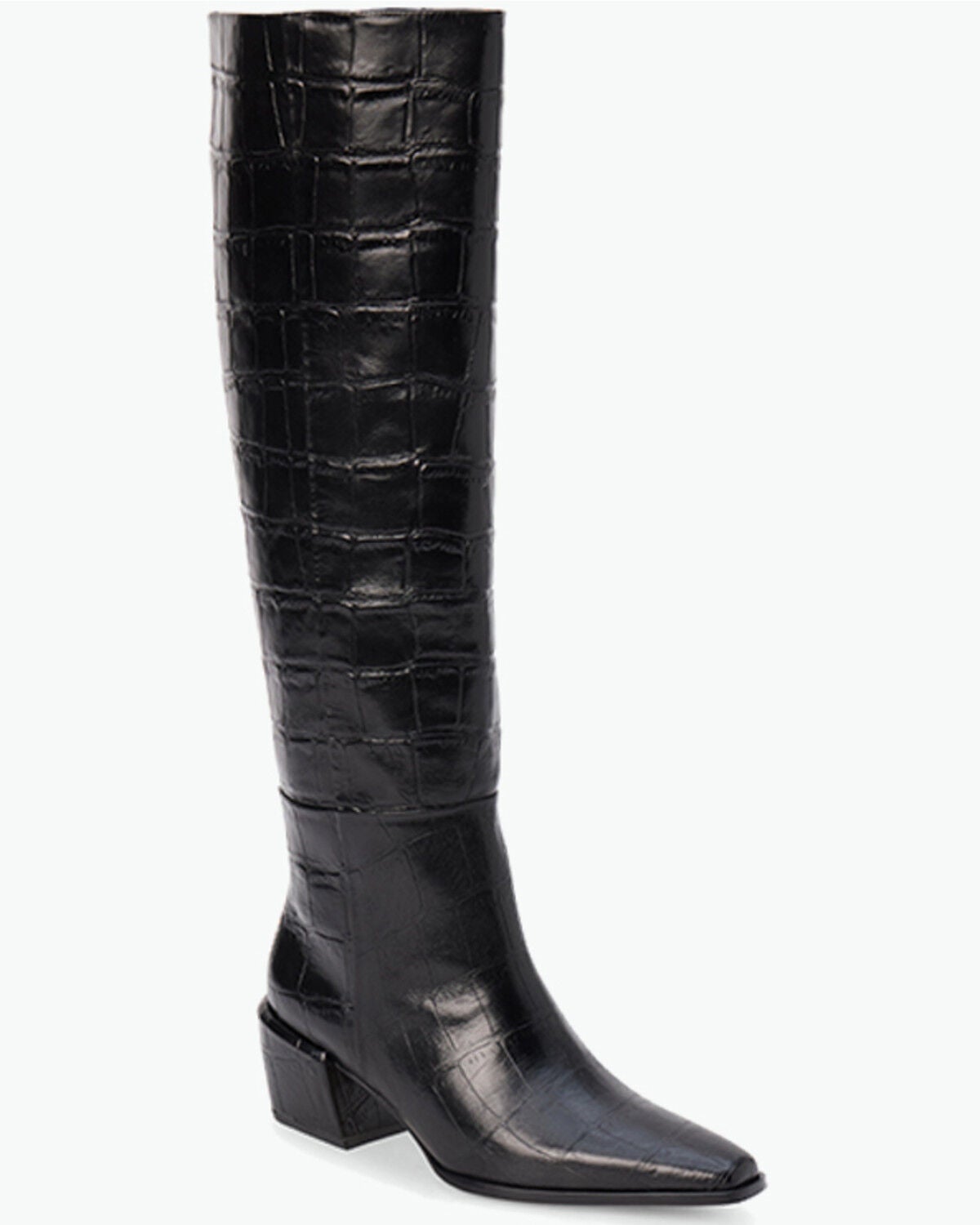 Matisse Women's Ellington Caiman Print Tall Fashion Boots - Square Toe, Black, hi-res