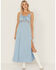 Image #1 - Idyllwind Women's Wisteria Tie Front Sleeveless Maxi Dress, Light Blue, hi-res