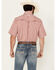 Image #4 - Wrangler Men's Plaid Print Short Sleeve Snap Performance Western Shirt - Tall, Red, hi-res