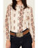 Shyanne Women's Printed Long Sleeve Riding Shirt , Cream, hi-res